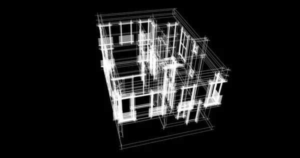 Líneas Abstractas Dibujo Concepto Arte Arquitectónico Formas Geométricas Mínimas — Foto de Stock