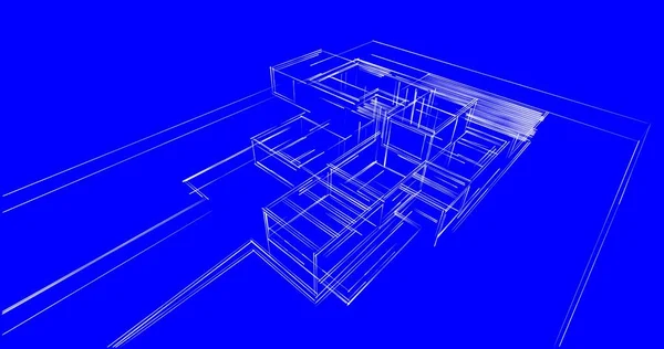 Elvont Építészeti Tapéta Tervezés Digitális Koncepció Háttér — Stock Fotó
