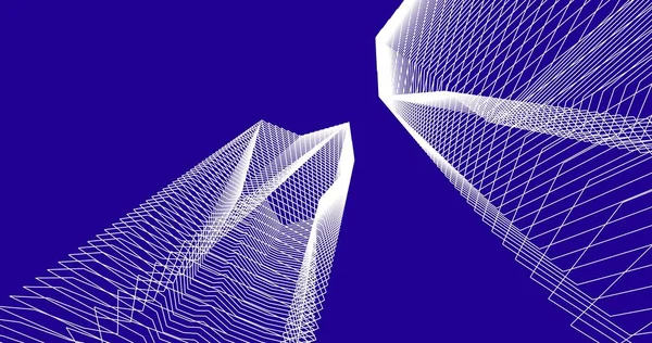 Abstract Drawing Lines Architectural Art Concept Minimal Geometrical Shapes — Stock Photo, Image