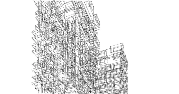 Abstrakcyjne Linie Rysunku Koncepcji Sztuki Architektonicznej Minimalne Kształty Geometryczne — Zdjęcie stockowe