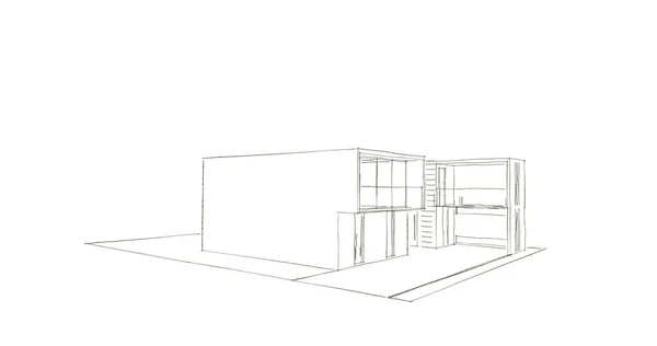 建筑3D背景图 — 图库照片