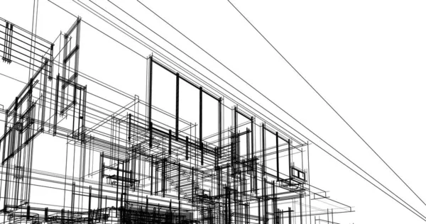 Disegno Astratto Carta Parati Architettonica Sfondo Concetto Digitale — Foto Stock