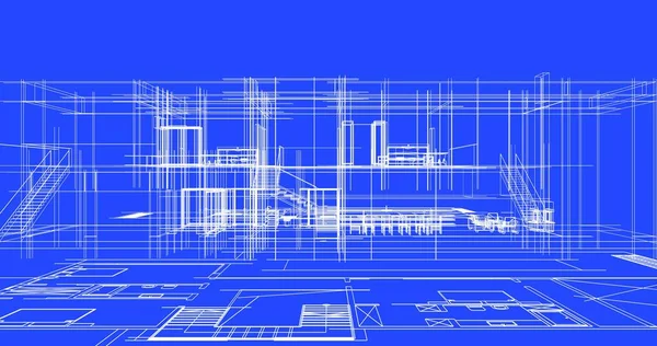 Linhas Abstratas Desenho Conceito Arte Arquitetônica Formas Geométricas Mínimas — Fotografia de Stock