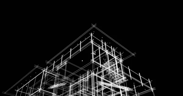 Lignes Dessin Abstraites Dans Concept Art Architectural Formes Géométriques Minimales — Photo