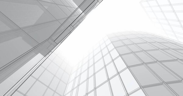 Architecture building 3d illustration on background