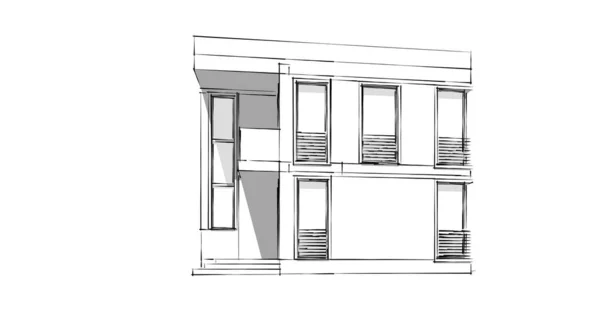 Архитектурное Построение Иллюстрации Фоне — стоковое фото