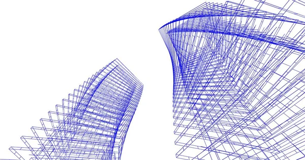 Estructura Geométrica Del Edificio Arquitectónico — Foto de Stock