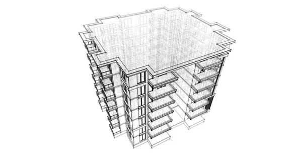 建筑墙纸设计 数字概念背景 — 图库照片