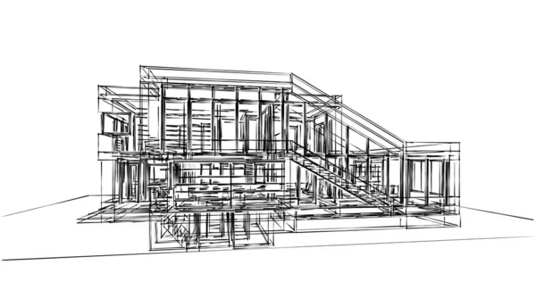 Abstraktní Architektonický Design Tapet Digitální Koncept Pozadí — Stock fotografie