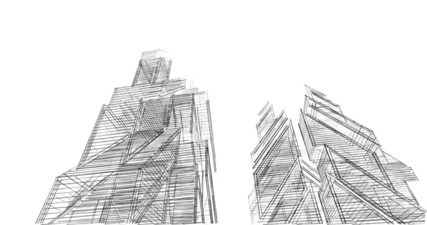 Lignes Dessin Abstraites Dans Concept Art Architectural Formes Géométriques Minimales — Photo