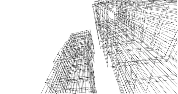 建筑墙纸设计 数字概念背景 — 图库照片