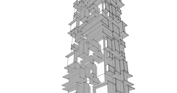 Abstrakte Architektonische Tapete Design Digitales Konzept Hintergrund — Stockfoto