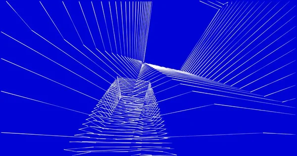 Líneas Abstractas Dibujo Concepto Arte Arquitectónico Formas Geométricas Mínimas — Foto de Stock