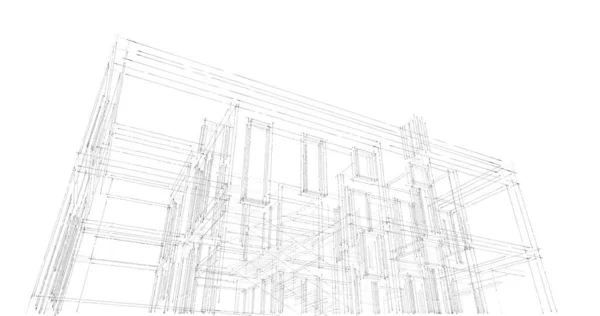 Projeto Edifícios Arquitetônicos Geométricos — Fotografia de Stock