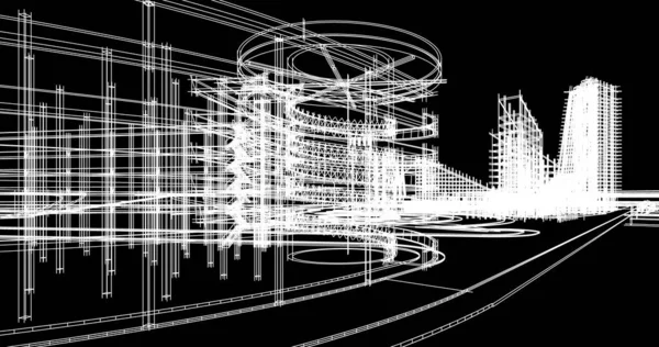 建筑墙纸设计 数字概念背景 — 图库照片