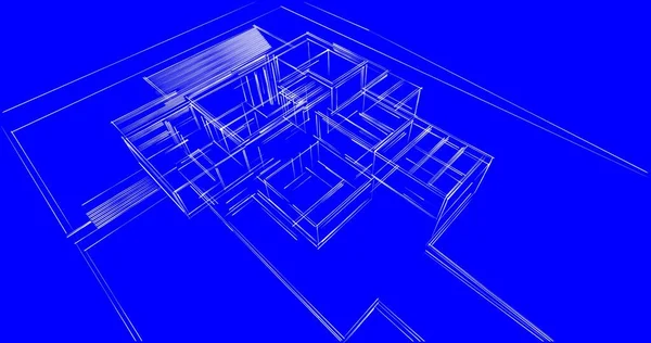 Elvont Építészeti Tapéta Tervezés Digitális Koncepció Háttér — Stock Fotó