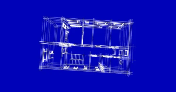 Líneas Abstractas Dibujo Concepto Arte Arquitectónico Formas Geométricas Mínimas —  Fotos de Stock