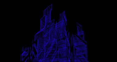 Arkaplanda mimari bina 3d illüstrasyon