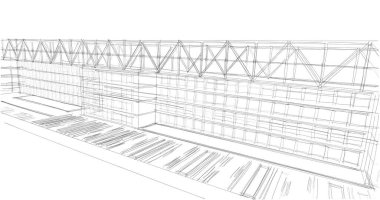 soyut mimari duvar kağıdı tasarımı, dijital konsept arkaplan