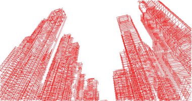 soyut mimari duvar kağıdı tasarımı, dijital konsept arkaplan