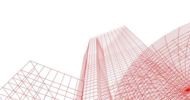 Mimari sanat konseptinde soyut çizgiler, minimum geometrik şekiller. 