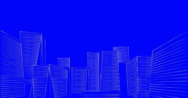 Arkaplanda mimari bina 3d illüstrasyon