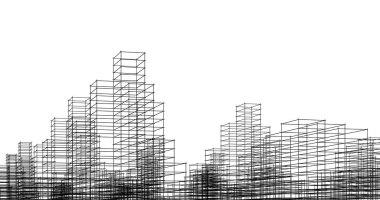 soyut mimari duvar kağıdı tasarımı, dijital konsept arkaplan