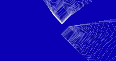 Mimari sanat konseptinde soyut çizgiler, minimum geometrik şekiller. 