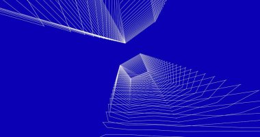 Mimari sanat konseptinde soyut çizgiler, minimum geometrik şekiller. 