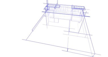 Mimari sanat konseptinde soyut çizgiler, minimum geometrik şekiller. 