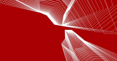 Mimari sanat konseptinde soyut çizgiler, minimum geometrik şekiller. 