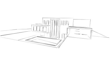 soyut mimari duvar kağıdı tasarımı, dijital konsept arkaplan