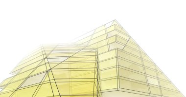 Mimari sanat konseptinde soyut çizgiler, minimum geometrik şekiller. 