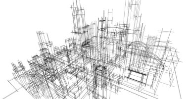 soyut mimari duvar kağıdı tasarımı, dijital konsept arkaplan