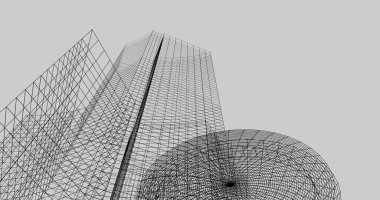 Mimari sanat konseptinde soyut çizgiler, minimum geometrik şekiller. 