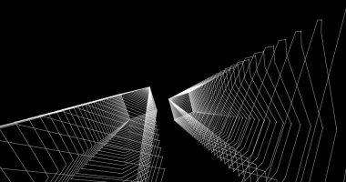 Mimari sanat konseptinde soyut çizgiler, minimum geometrik şekiller. 