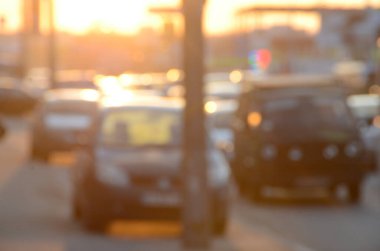 Bulanık şehir manzarası, soyut arkaplan 