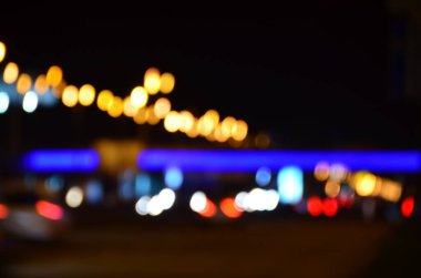 Bulanık soyut ışıklar gece şehrin arka planı