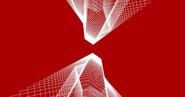 Mimari sanat konseptinde soyut çizgiler, minimum geometrik şekiller. 