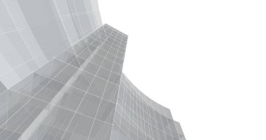 Arkaplanda mimari bina 3d illüstrasyon