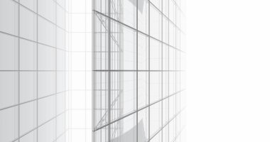 Arkaplanda mimari bina 3d illüstrasyon