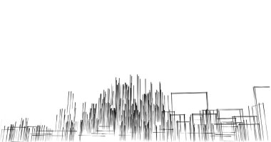 Arkaplanda mimari bina 3d illüstrasyon