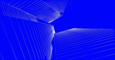 Arkaplanda mimari bina 3d illüstrasyon