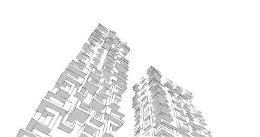 soyut mimari duvar kağıdı tasarımı, dijital konsept arkaplan