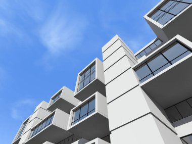 mimari sanat konsepti, minimum geometrik şekiller. 