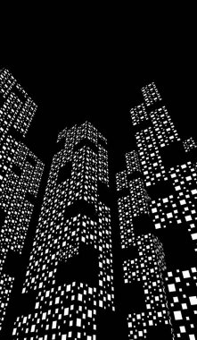 Arkaplanda mimari bina 3d illüstrasyon