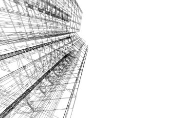 Mimari sanat konseptinde soyut çizgiler, minimum geometrik şekiller. 