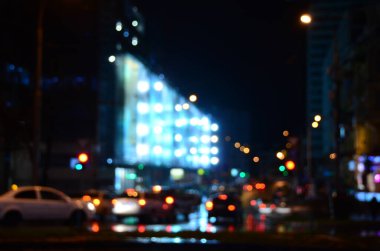 Bulanık soyut ışıklar gece şehrin arka planı