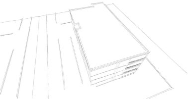 Mimari sanat konseptinde soyut çizgiler, minimum geometrik şekiller. 