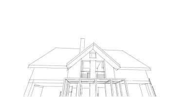 Mimari sanat konseptinde soyut çizgiler, minimum geometrik şekiller. 